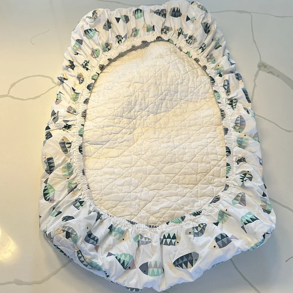 Crate&barrel crate&kids changing pad cover lot of 3 Dino fish blue brushstrokes